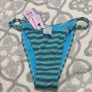 Wild Fable Blue and Green Striped Bikini Bottom